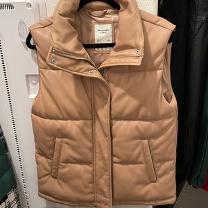 Abercrombie leather beige vest
